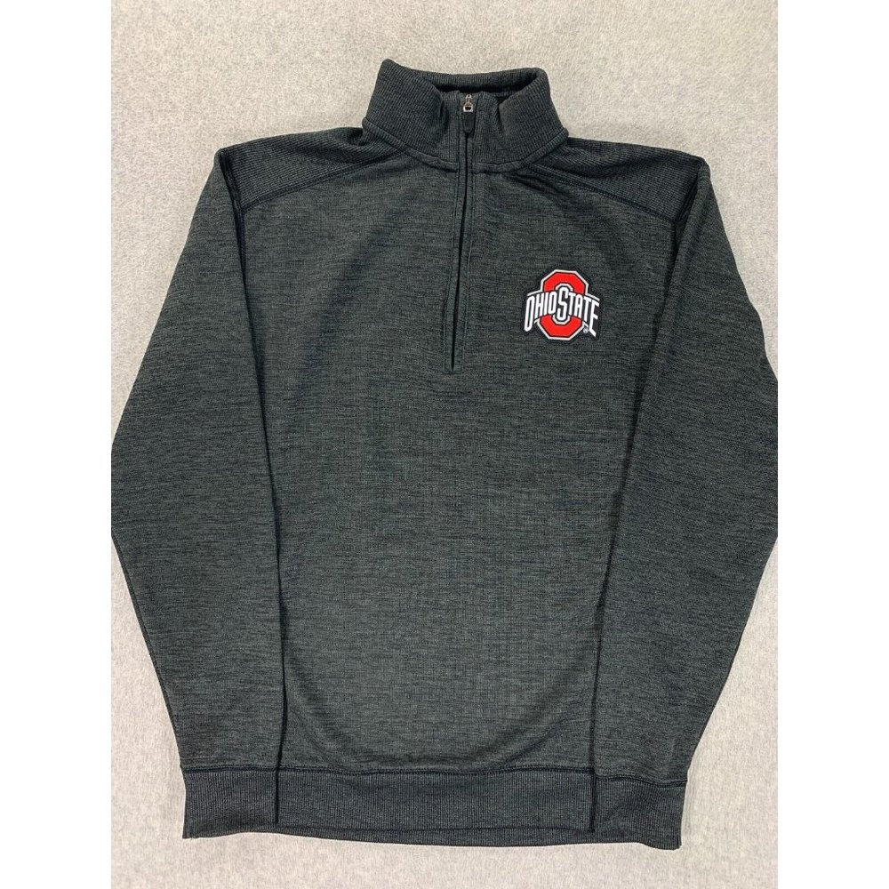 Ohio State Buckeyes 1/4 Zip Pullover (Men's Small)‎ Charcoal Gray